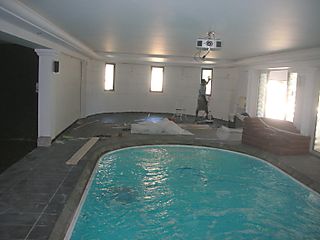 Inside pool