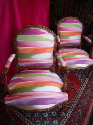 Fauteuils régence tissus Missoni