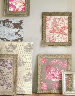 Frame with toile de jouy