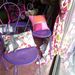 purple antique garden chairs