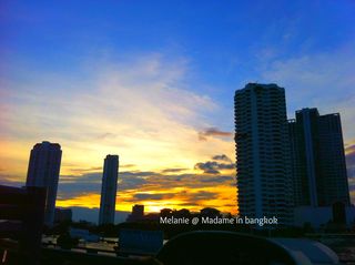 Bangkok buildings with sunset