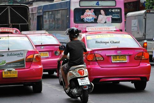 Pink taxis in Bangkok