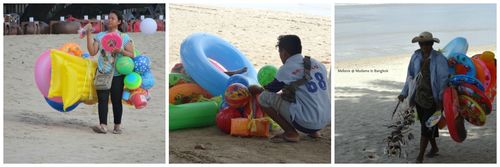 Vendeurs sur la plage de koh chang Collage