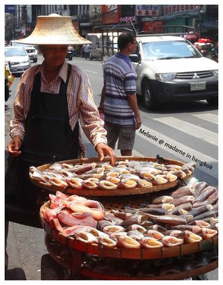 Fish seller in the street of bangkok