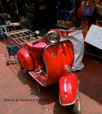 Red vespa in Chinatown