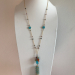 Tassel long necklace with pearls and saphire 