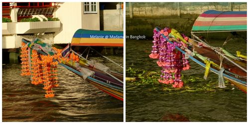 Chao Phraya river long tail boat Collage