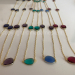 Semi precious stones bezel necklace 